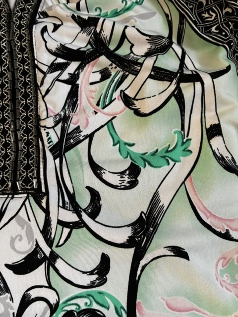White House Black Market Black Cream Printed Halter Camisole - Picture 6 of 7